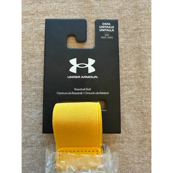 NWT Under Armour Softball Baseball Belt OSFA Adult Yellow - Picture 2 of 3